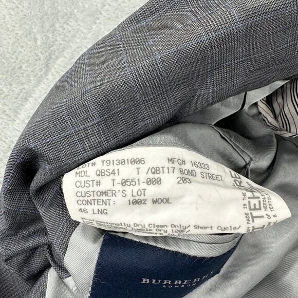 Burberry Grey Blazer 100% Wool Men’s Size 46 - Picture 12 of 15
